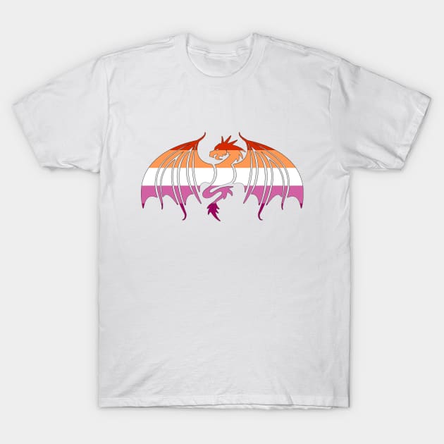 Lesbian Pride Dragon T-Shirt by EmrysMartigan